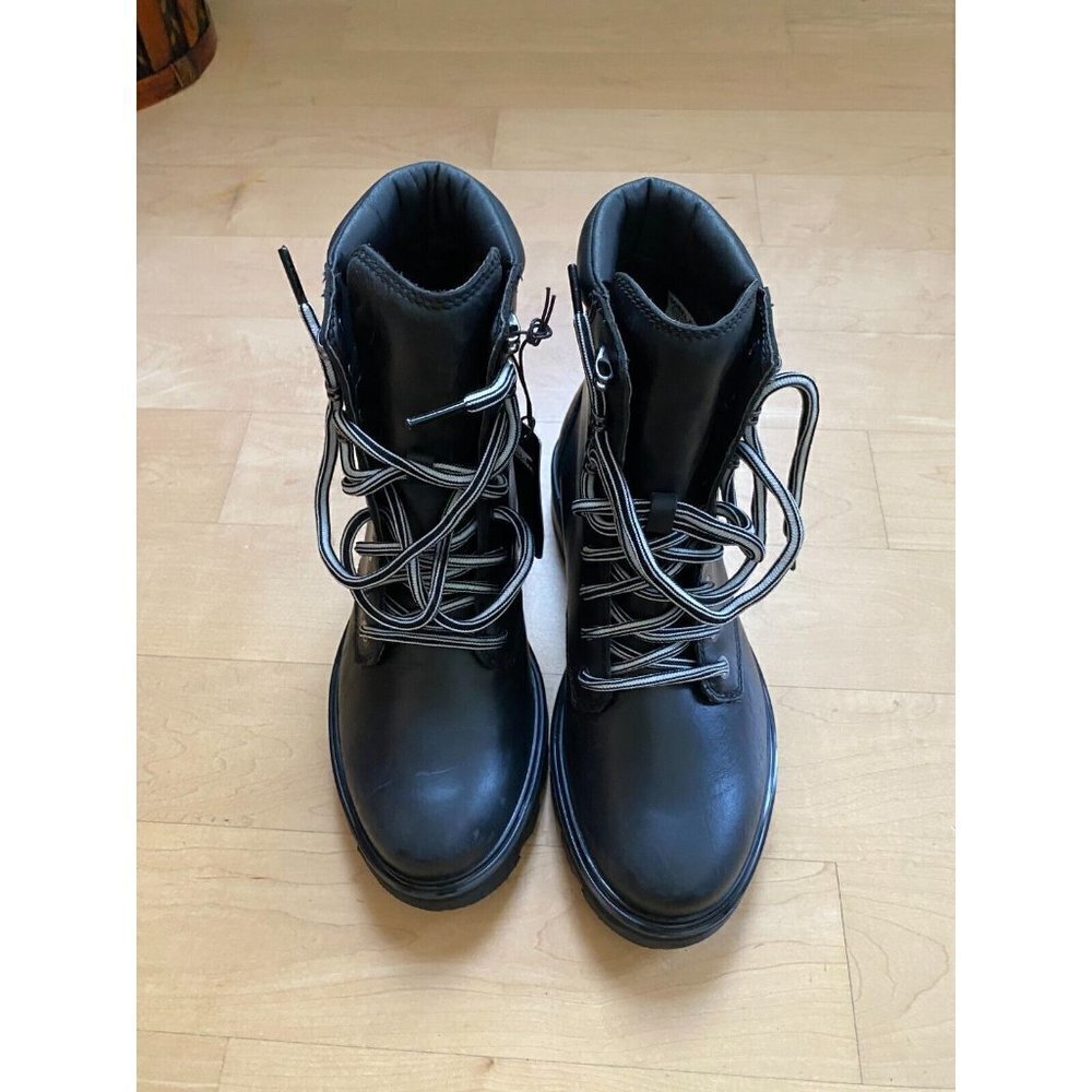 Sorel BNWT "Lennox" black leather lace up boot sz 8 NEW waterproof - Picture 2 of 10